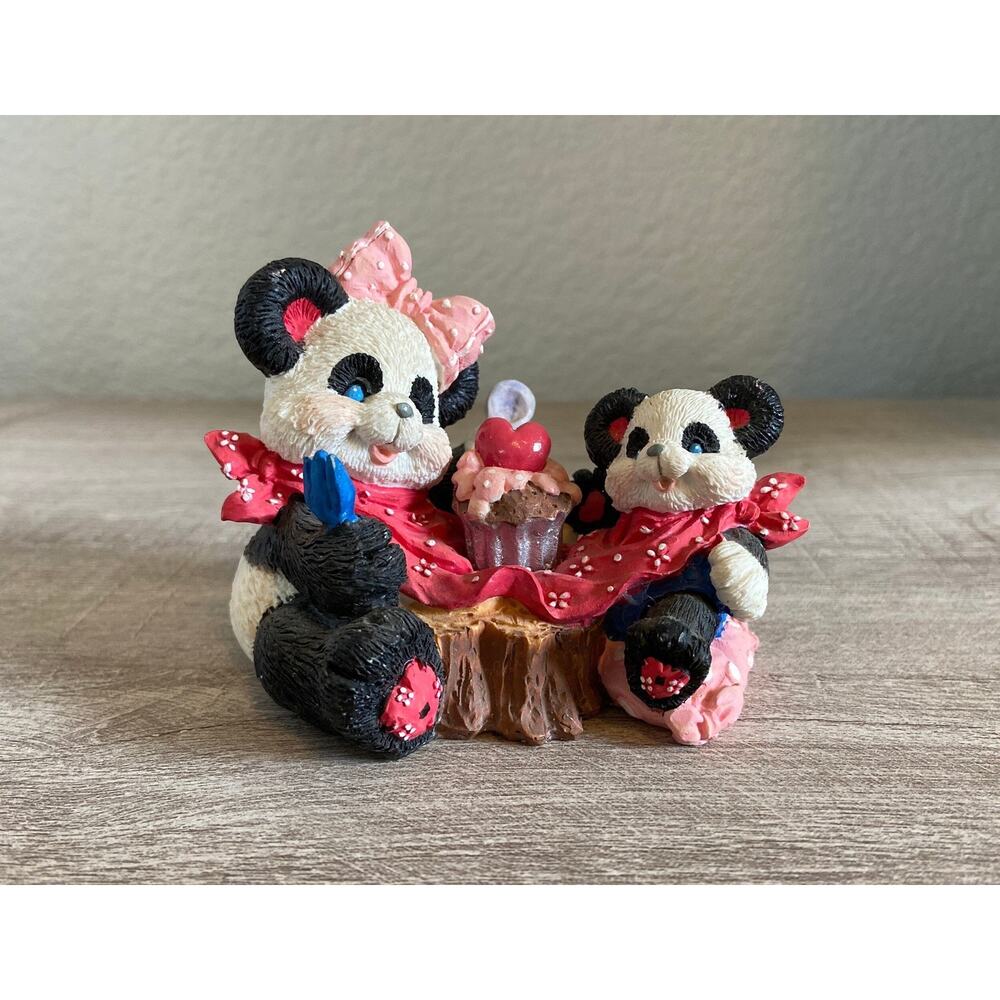 Vintage Pandannas 1994 Enesco Corporation Love Enough Fur Two Panda Figurine